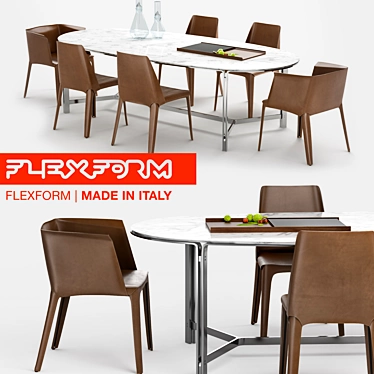 Flexform Modern Dining Set 3D model image 1 