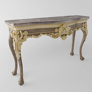 Carved Console Table: Elegant and Ornate 3D model image 1 