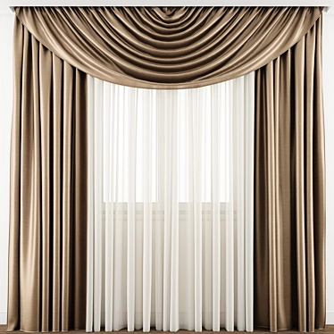 Exquisite Curtain Model - 3ds Max & OBJ 3D model image 1 