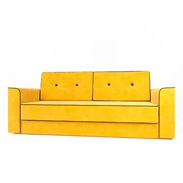 Silvio Plush Mustard Divan 3D model image 1 