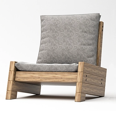 Rustic Outdoor Chair 3D model image 1 