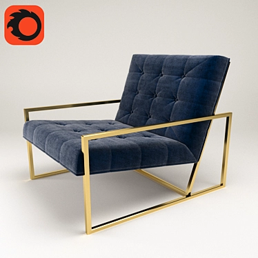 Elegant Goldfinger Lounge Chair 3D model image 1 