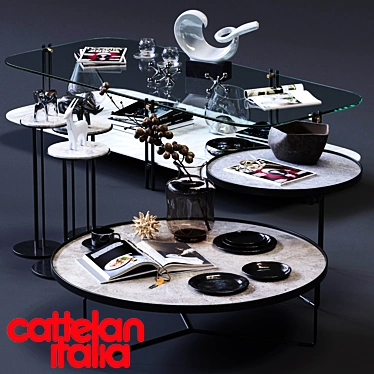 Modern Cattelan Italia Coffee Tables Set 3D model image 1 