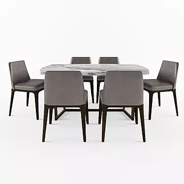 Elegant Sophie Chair & Tridente Table 3D model image 1 