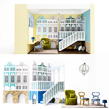 Dreamy Dwellings: Cozy Children's Room Set 3D model image 1 