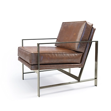 Vintage Leather Metal Frame Chair 3D model image 1 