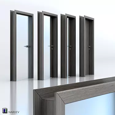 Elegant Veneer Interior Doors 3D model image 1 