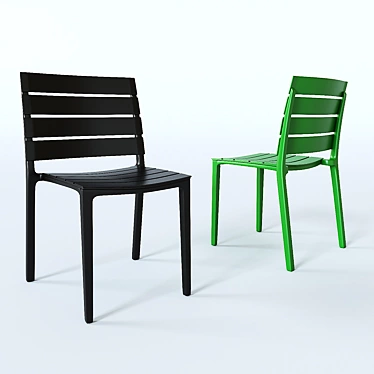 Sleek Santa Monica Black Table 3D model image 1 