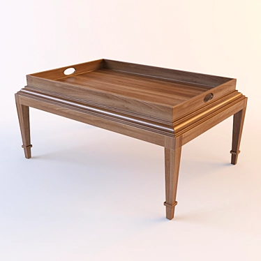 Stylish Rectangular Tray Coffee Table 3D model image 1 