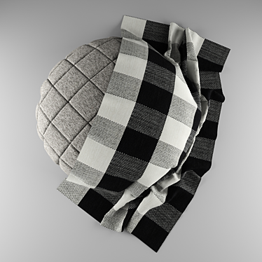 Round Comfort+: Circle Cushion with Cozy Blanket 3D model image 1 