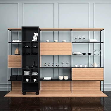 Literatura Open Kitchen Shelf 3D model image 1 