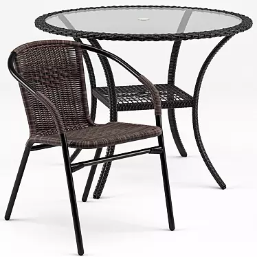 Elegant Brigance Bistro Set - Acadian Dining Chair 3D model image 1 