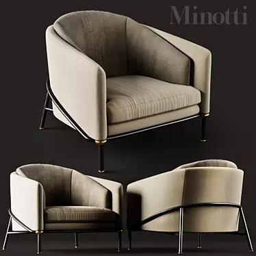 Elegant Minotti Fil noir Chair 3D model image 1 