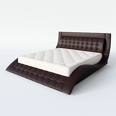 Elegant Wave Bed by Sonata Möbel 3D model image 1 