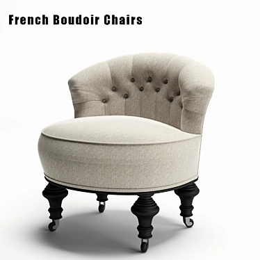 Elegant French Boudoir Chairs 3D model image 1 