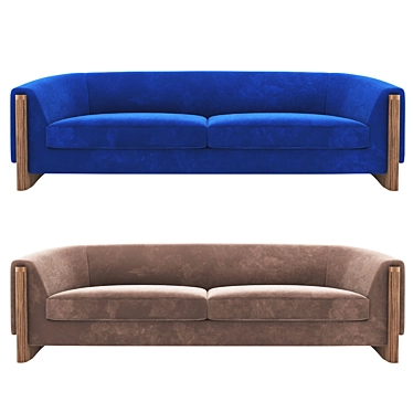 Bespoke Armrest Sofa 3D model image 1 