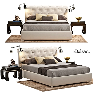 Bolzan Bed with Sienna Design 3D model image 1 