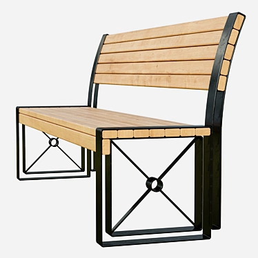Title: Sleek Steel Bench - "Sofia 3D model image 1 