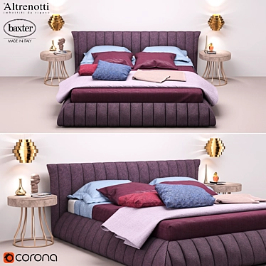 Modern Bedroom Set: Altrenotti Bed & Baxter Furniture 3D model image 1 