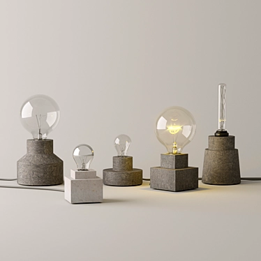 Concrete Glow Table Lamps 3D model image 1 