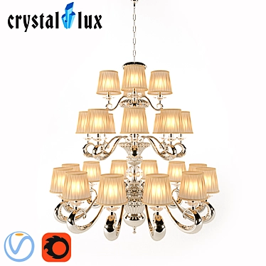 Elegant Crystal Lux Sanremo Chandelier 3D model image 1 