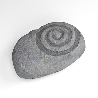 Handmade Felted Stone Pouf 3D model image 1 