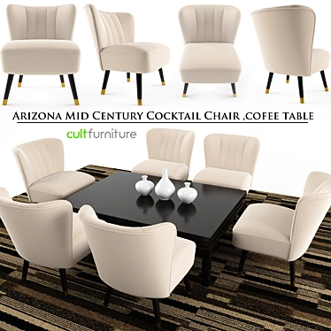 Vintage Arizona Cocktail Furniture Set 3D model image 1 