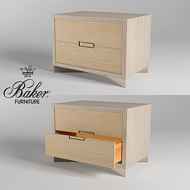 Russet Oak Chest with Leather Insert Drawers 3D model image 1 
