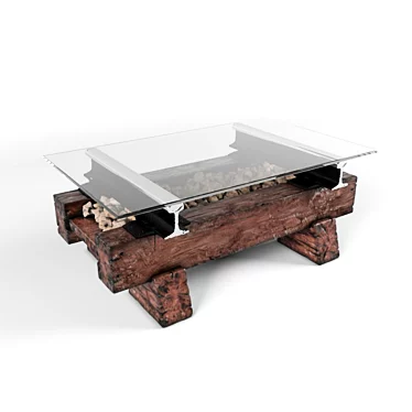 Rustic Sleeper Table 3D model image 1 