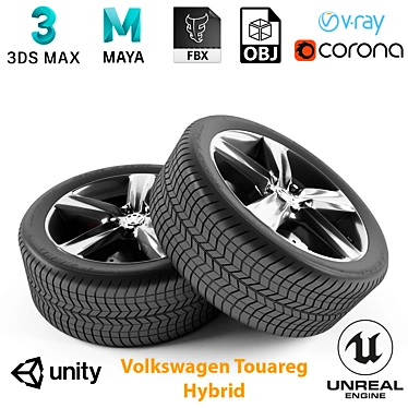 Volkswagen Touareg Hybrid Wheel: Quality and Performance 3D model image 1 