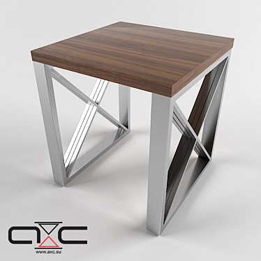 Alberta Metal and Wood Side Table 3D model image 1 