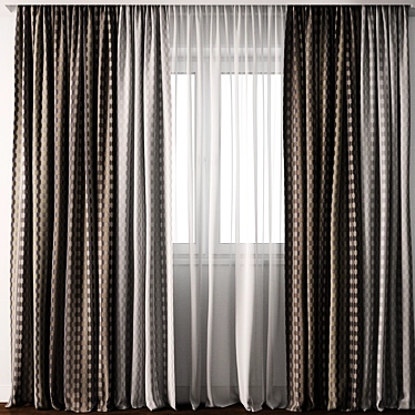 Exquisite Curtain Model with Multiple Formats 3D model image 1 
