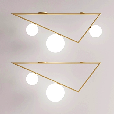 Triangle Illumination: Modern Metal Lamp 3D model image 1 