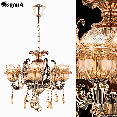 Elegant Crystal Pendant Light 3D model image 1 