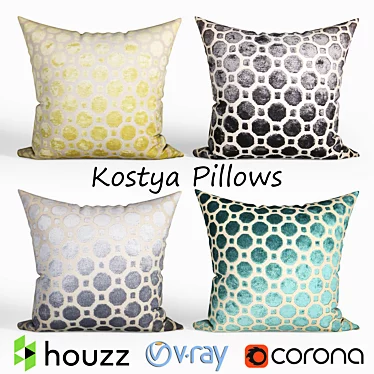 Geometric Kostya Decorative Pillows 3D model image 1 