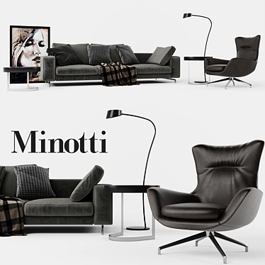 Modern Minotti Sherman Sofa Set 3D model image 1 