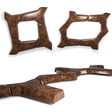 Modern Edge Pouf - Sleek Design & Superior Comfort 3D model image 1 