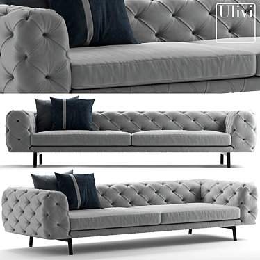 Eleganza in Pelle: Sofa ULIVI SALOTTI 3D model image 1 