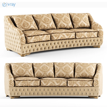 Luxurious Three-Seater Esedra Sofa 3D model image 1 