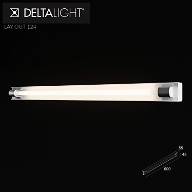 Delta Light LAY OUT 124: Sleek & Stylish Wall Sconce 3D model image 1 