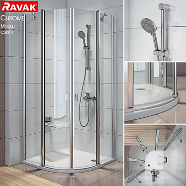 Sleek Ravak Chrome Shower 3D model image 1 