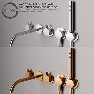 Stainless Steel COCOON Bathroom Faucet 3D model image 1 