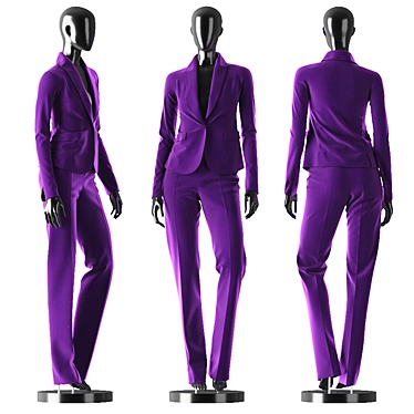 Elegant Purple Suit for Women 3D model image 1 