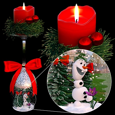 Olaf's Candleholder: A Festive New Year Decoration 3D model image 1 