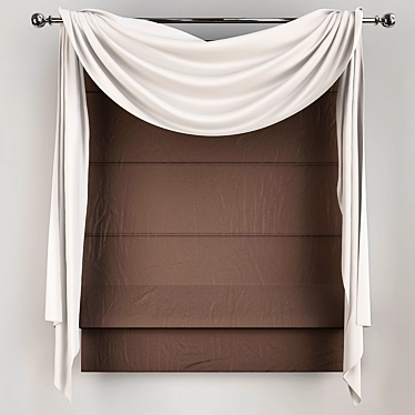 Elegant Roman Curtain 3D model image 1 