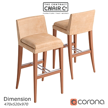 Sleek Onda Barstool: Modern Elegance for Your Space 3D model image 1 