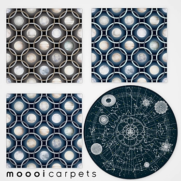 Stylish Moooi Carpets: Celestial and Planetas 3D model image 1 