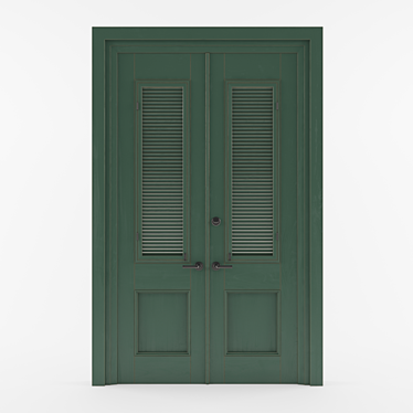 Elegant Louvre Doors 3D model image 1 