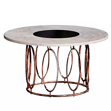 Golden Elegance Coffee Table 3D model image 1 