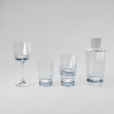 Elegant Macassar Glass Collection 3D model image 1 